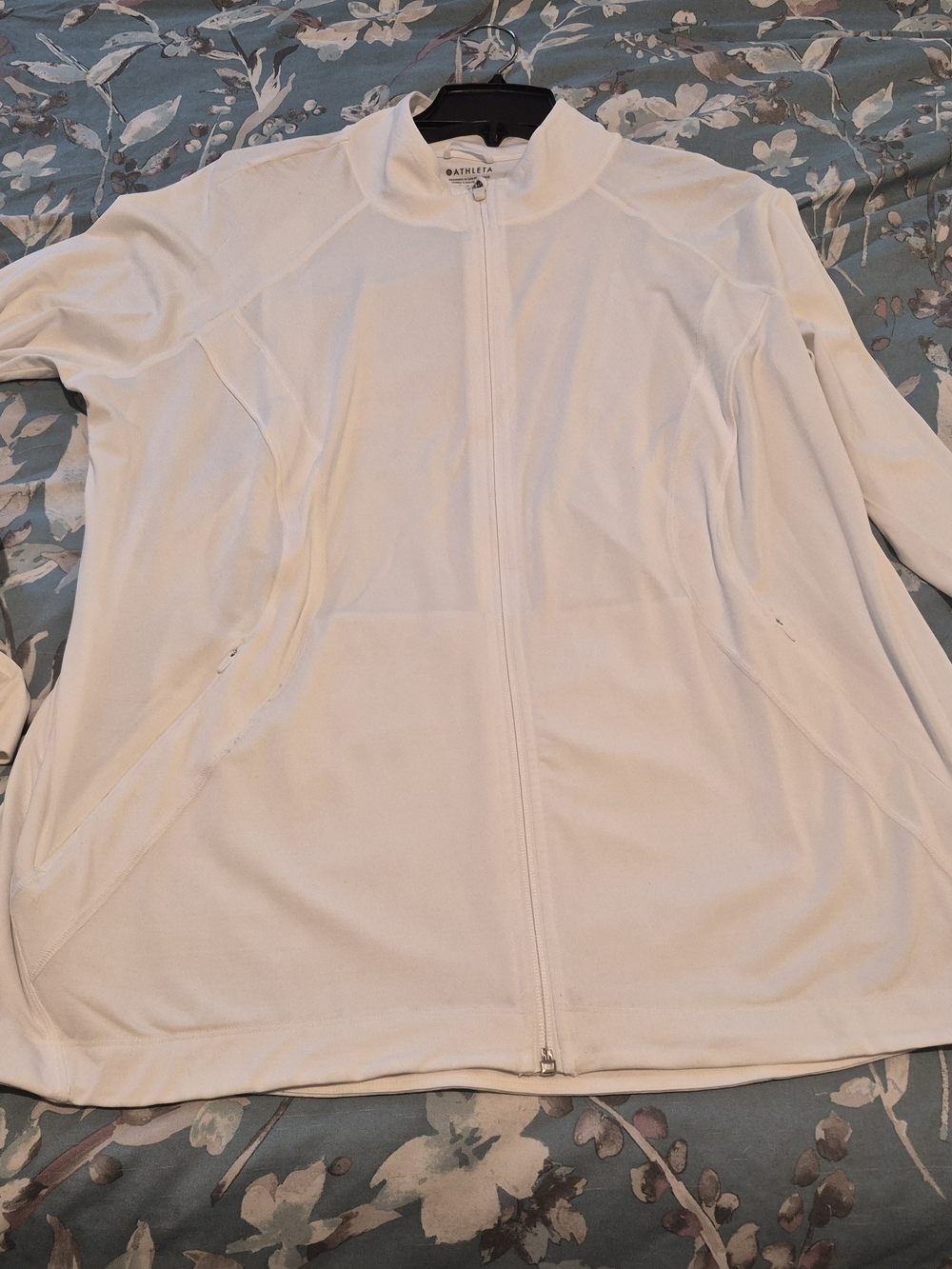 Athleta White Full-Zip Swim Coverup